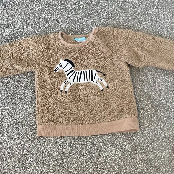 2/$15 Pekkle Brown Zebra Sweater Baby Size 18 Months - Picture 1 of 5